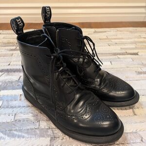 Dr. Martens Black Leather Combat Boots
